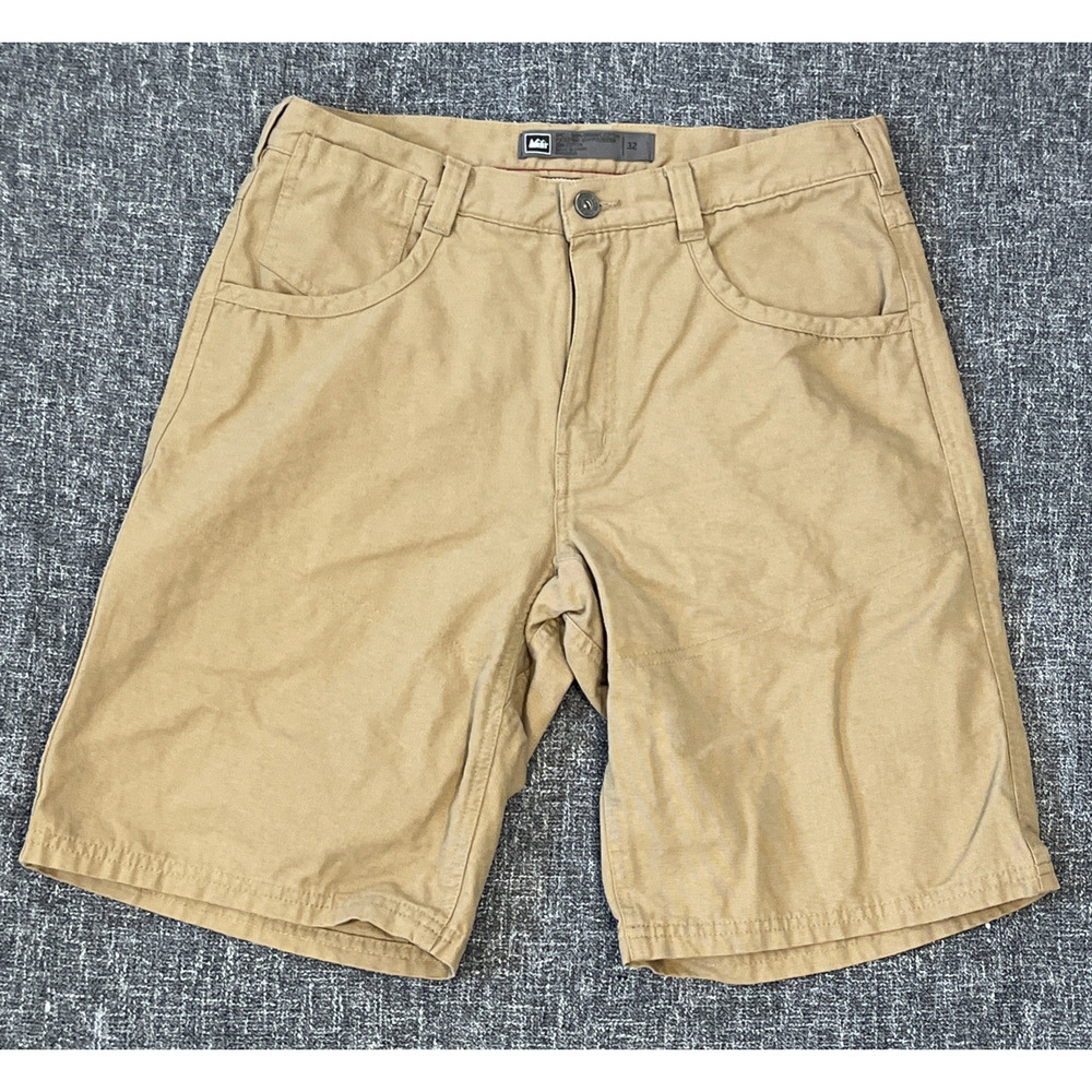 REI Shorts Men’s 32 Beige Hiking Gorpcore Utility Chino Casual Adventure Outdoor